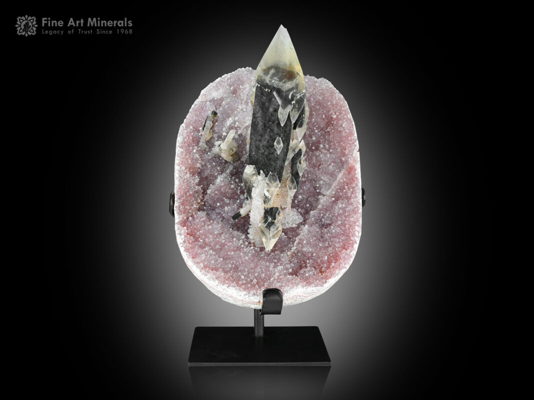 A beautiful combination of Calcite with Amethyst from Uruguay.