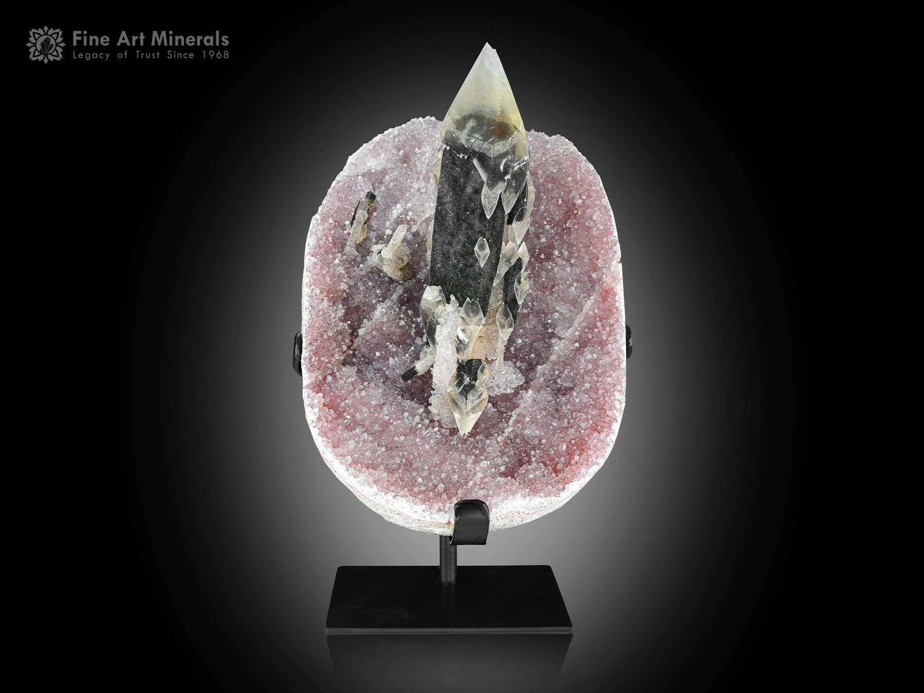 A beautiful combination of Calcite with Amethyst from Uruguay.