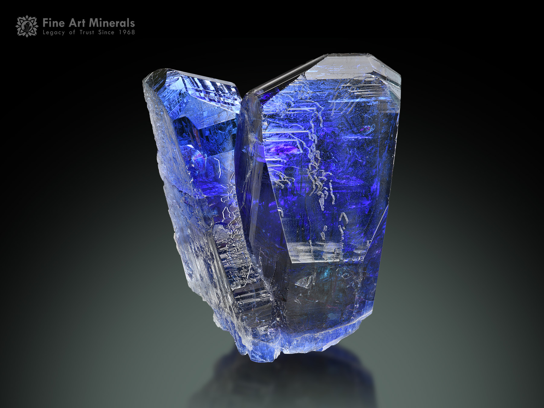 An excellent gem of a Tanzanite crystal from Tanzania