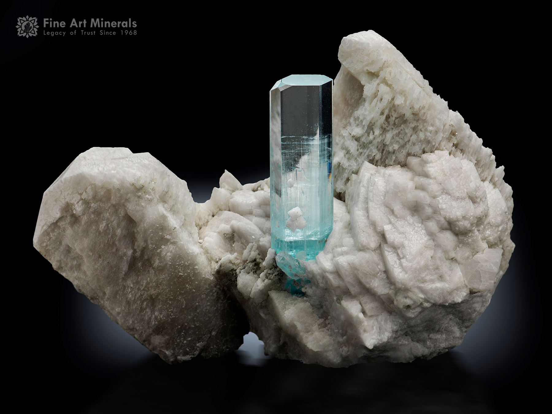 Aquamarine with Feldspar and Albite from Pakistan