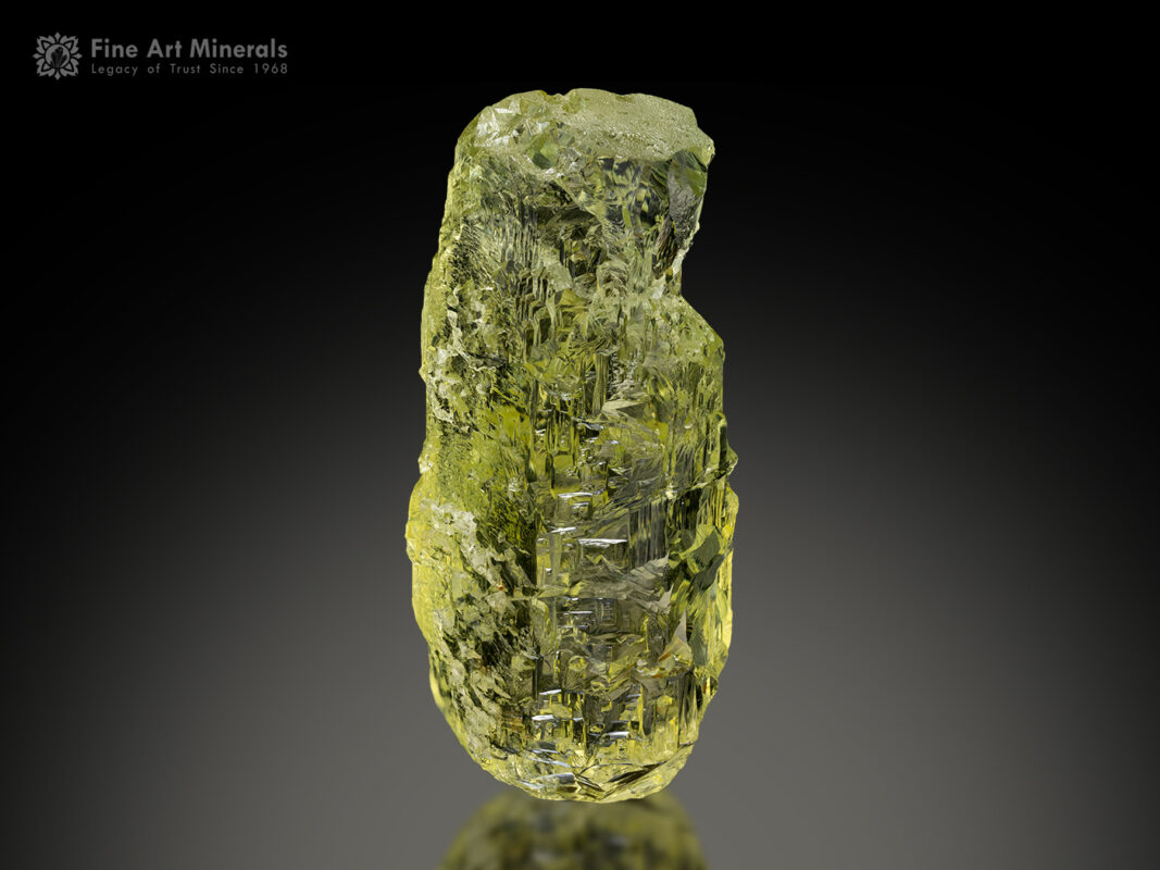 Beryl var. Heliodor crystal from Khoroshiv Raion, Zhytomyr Oblast, Ukraine.