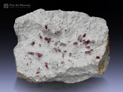Beryl var. Red Beryl cluster on matrix from the Ruby Violet Claims, Wah Wah Mountains, Beaver County, Utah, USA.