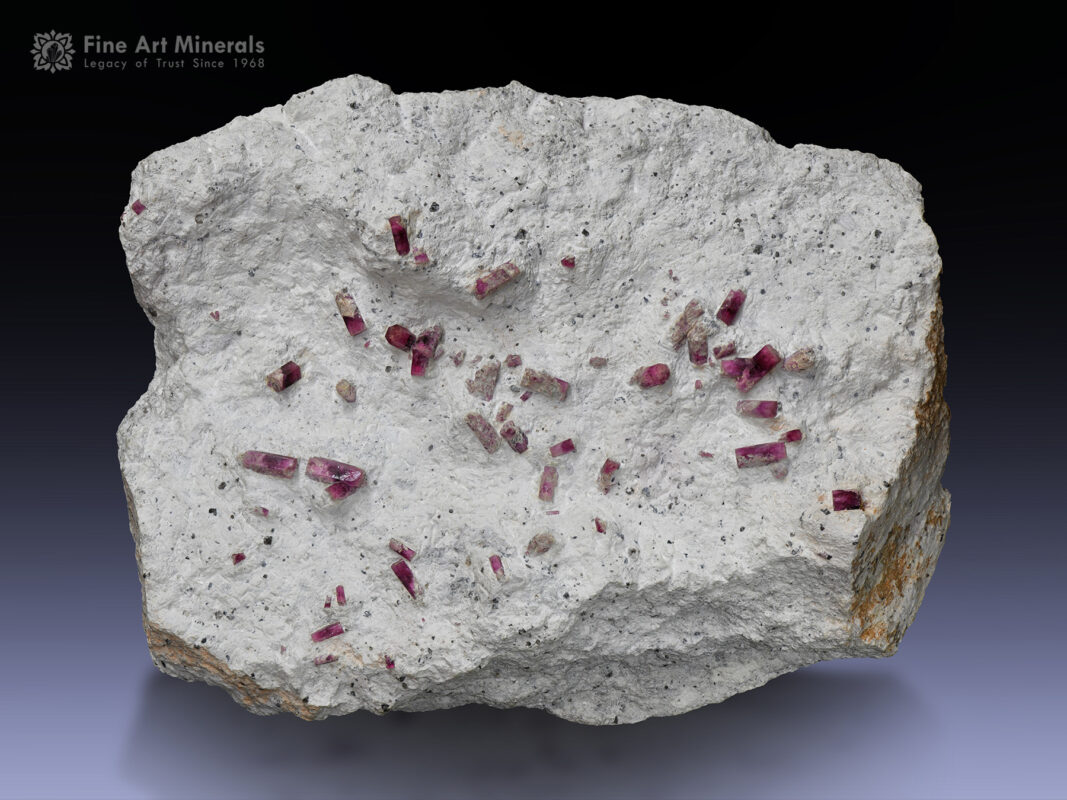 Beryl var. Red Beryl cluster on matrix from the Ruby Violet Claims, Wah Wah Mountains, Beaver County, Utah, USA.